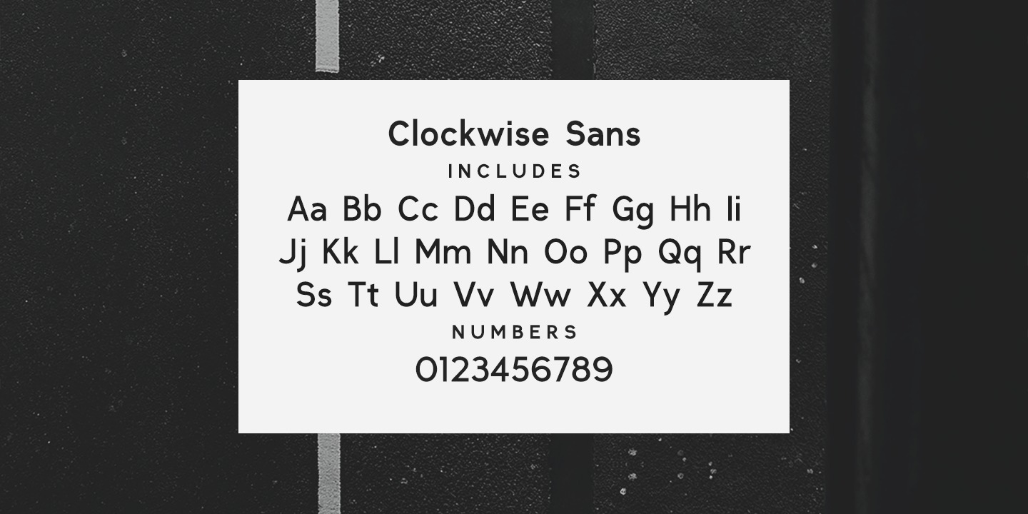 Пример шрифта Clockwise Italic